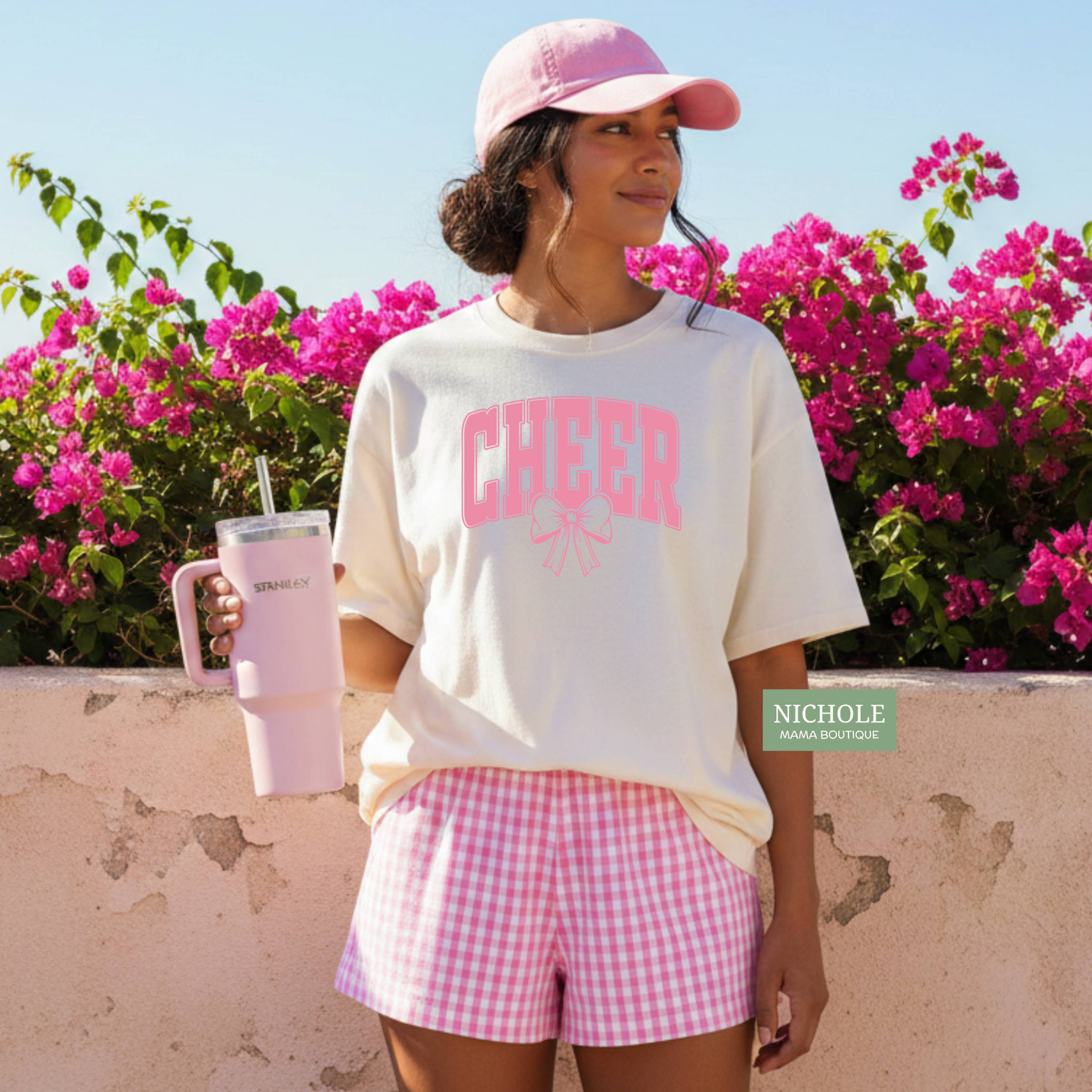 CHEER WITH BOW TEE