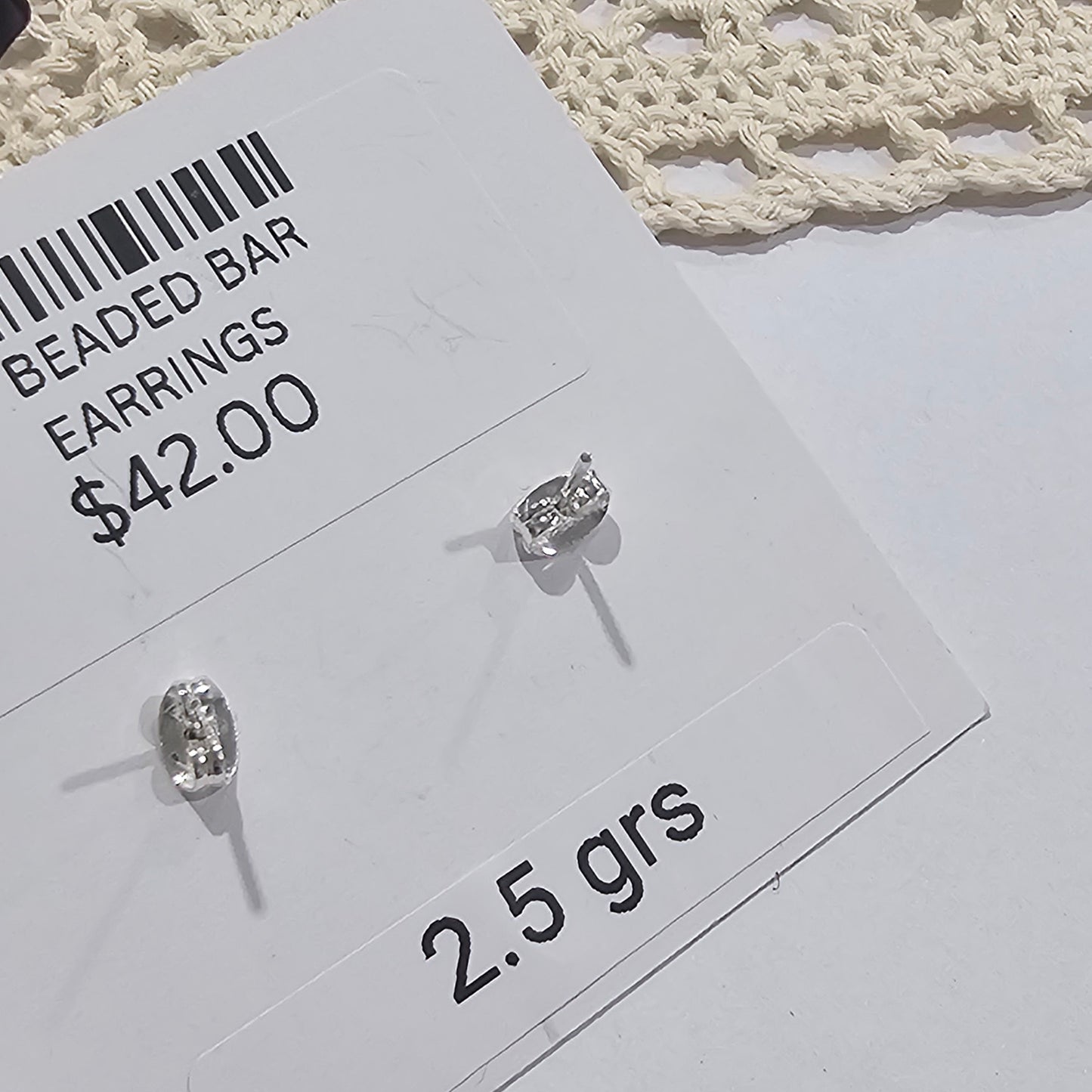 BEADED BAR EARRINGS