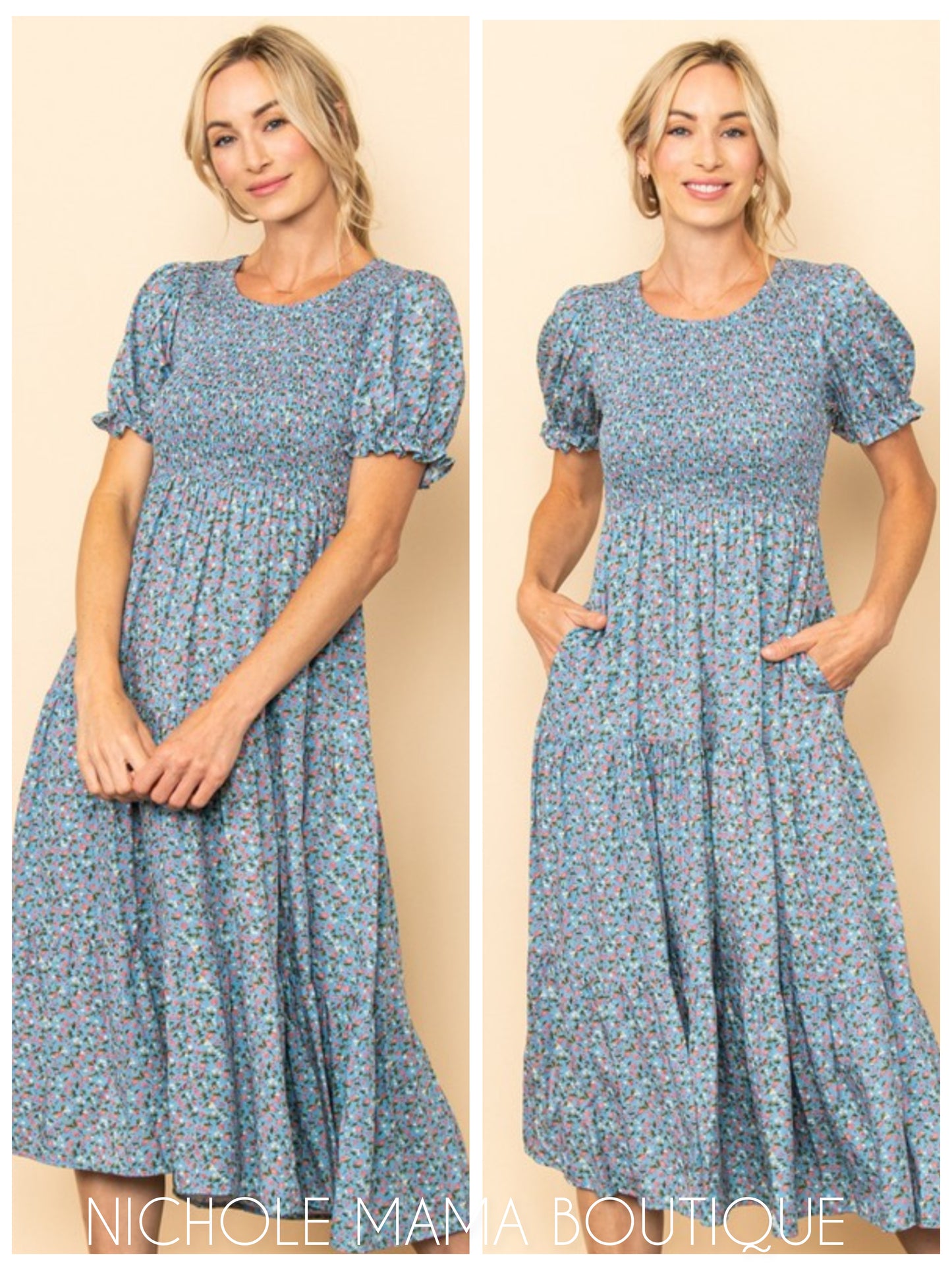 FLORAL SMOCKED DRESS