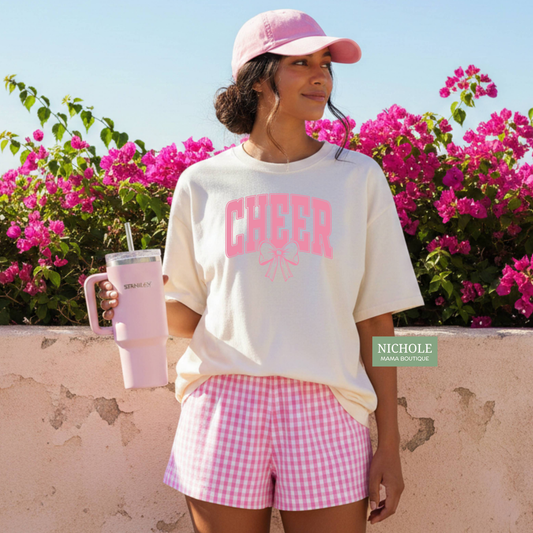 CHEER WITH BOW TEE