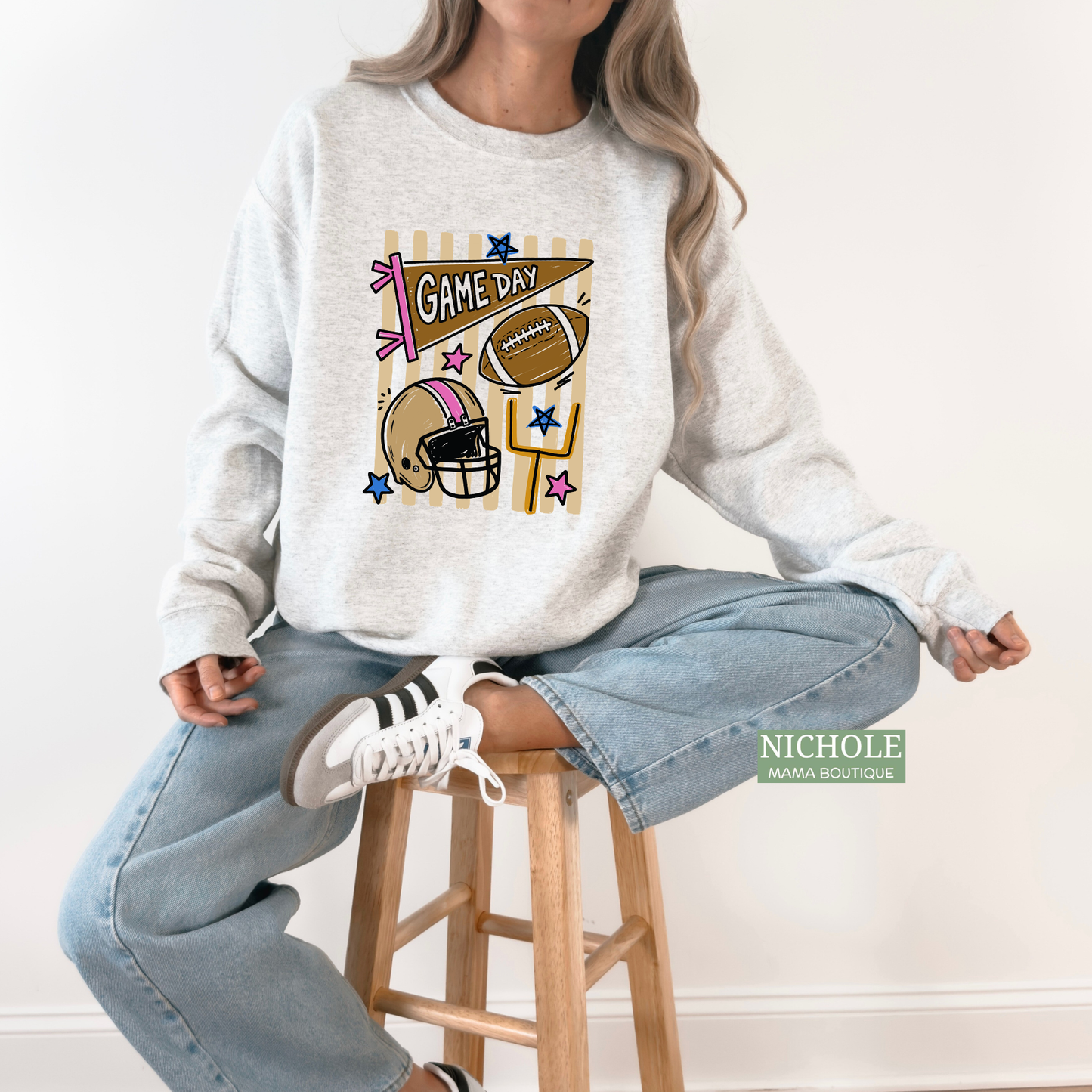 STRIPPED GAME DAY CREWNECK