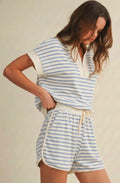 BLUE STRIPPED SHORT SET