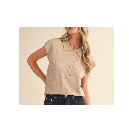 MOCHA COLLARED SWEATER