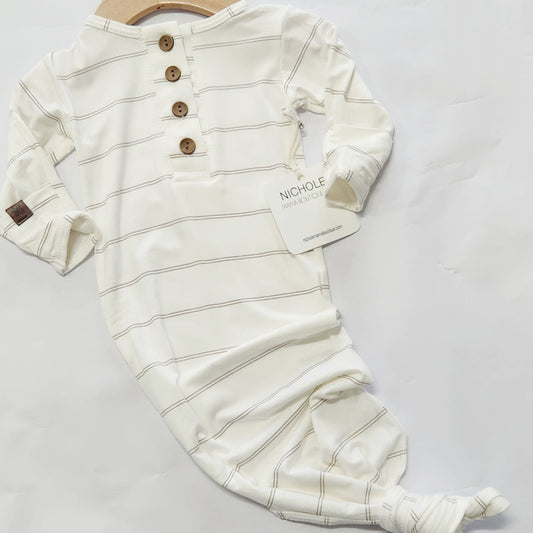 Knotted Gown- Fawn Stripes