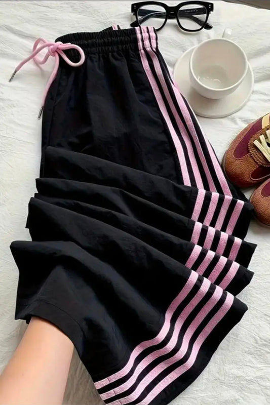 BLACK/PINK STRIPES PANTS