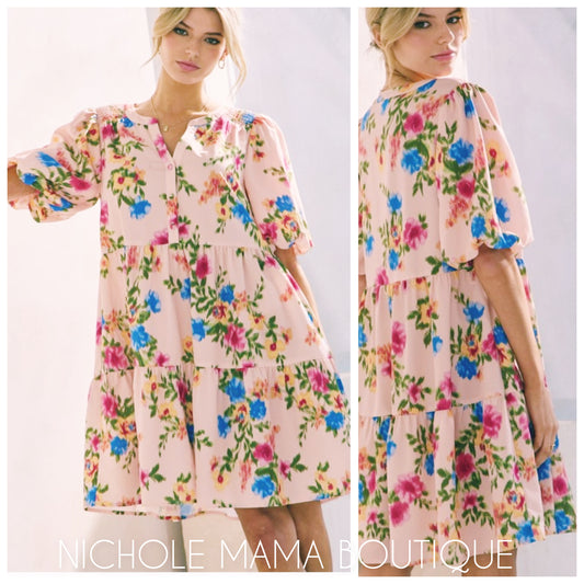 FLORAL BABY DOLL DRESS
