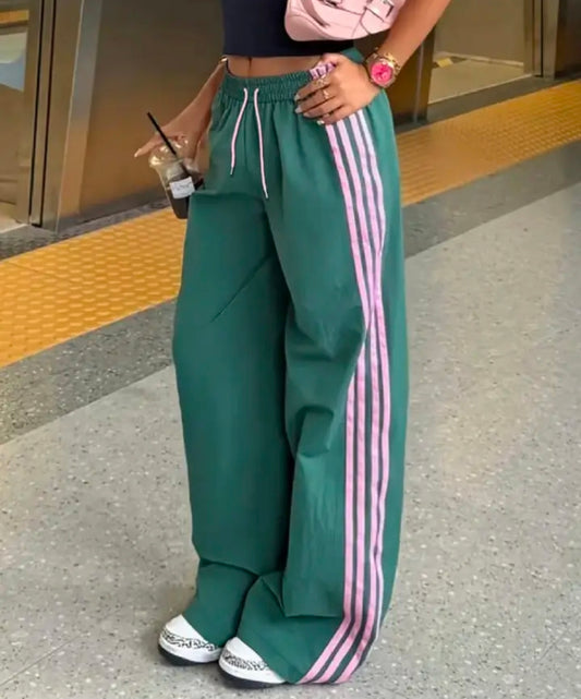 GREEN/PINK STRIPES PANTS