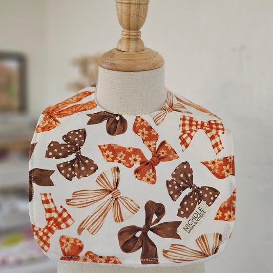 BOWS IN FALL PRINTS BIB