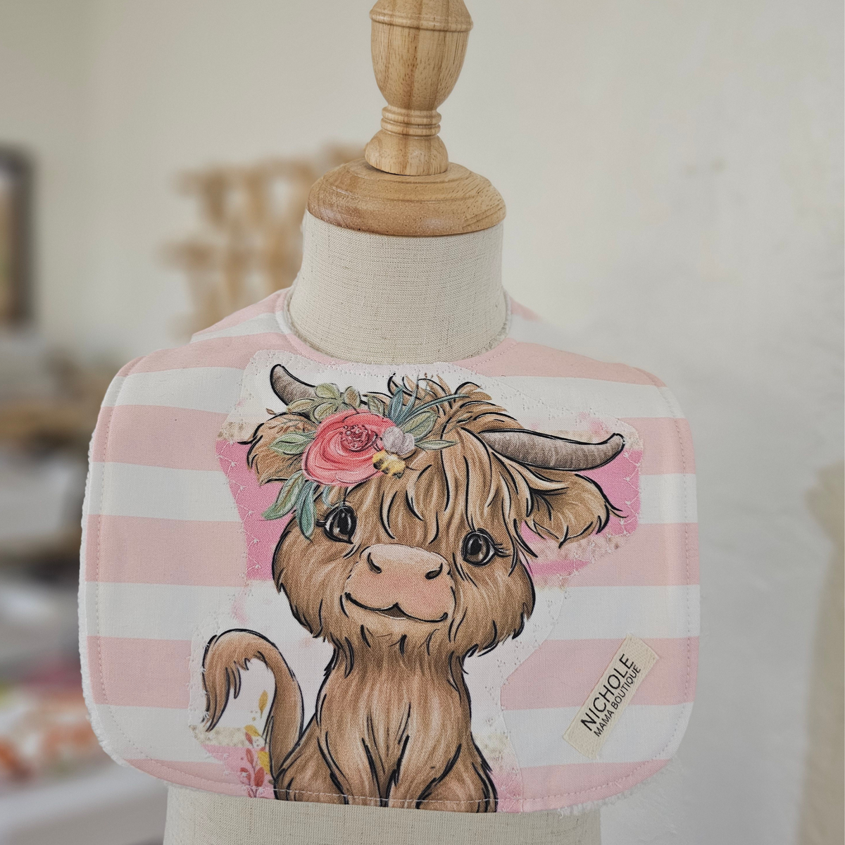 HIGHLANDER ON STRIPES BIB